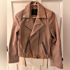 All Saints Blush Pink Leather Jacket